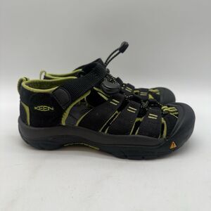 Keen Newport H2 Sport Sandals Kids 13 Black Lime Green Waterproof Lace Lock Shoe